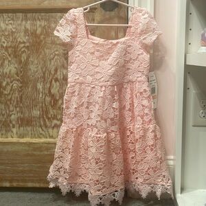Rare Editions Pink Flutter Sleeve Sundress